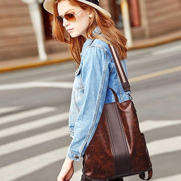 Anti-theft Backpack High Queen PU Leather - Picture 3 of 8